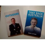 The Hon. Mark Latham MLC has kindly donated 2 of his books personally signed by him.