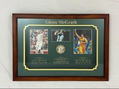 Glenn McGrath autographed and framed sports memorabilia. Donated by David Binskin.