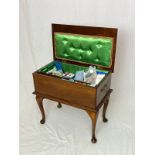 Walnut Sewing Box (with contents)