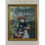 Renoir's 'Two Sisters on the Terrace 1881' print. 67cm x 55cm.