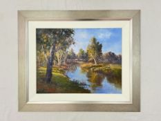 Bob Gurney's magnificent, original oil painting 'Afternoon Shadows Narellan Creek' is 86cm x 71cm