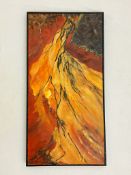 Painting by local artist Maria Ewing-Terry 'All the Rivers Run' in acrylic on canvass. 92cms x