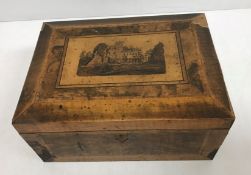 A Victorian walnut and inlaid rectangular box,