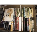 Four boxes of various books including CHRISTABEL ABERCONWAY "The story of Mr Korah",