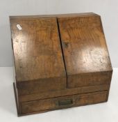 A Victorian walnut desktop stationery box,