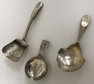 A Georgian silver caddy spoon, the bowl of simple circular form (by Cox & Bettridge,