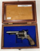 A Belgian Pin Fire six shot revolver