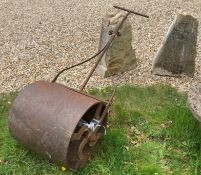 A 19th Century wrought iron garden roller,