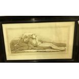 JOHN GIBSON (1790-1866) “A comforting embrace”, etching with aquatint in sepia, inscribed 'J.