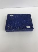 An early 20th Century lapis lazuli and agate rectangular box with gilt metal hinge, 18.5 cm x 13.