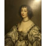 AFTER SIR ANTHONY VAN DYCK "Henrietta Maria (Wife of Charles I)", a portrait study, half length,