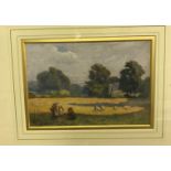 JOSEPH KIRKPATRICK (1872-1936) "Rural scene with figures and sheep", watercolour,