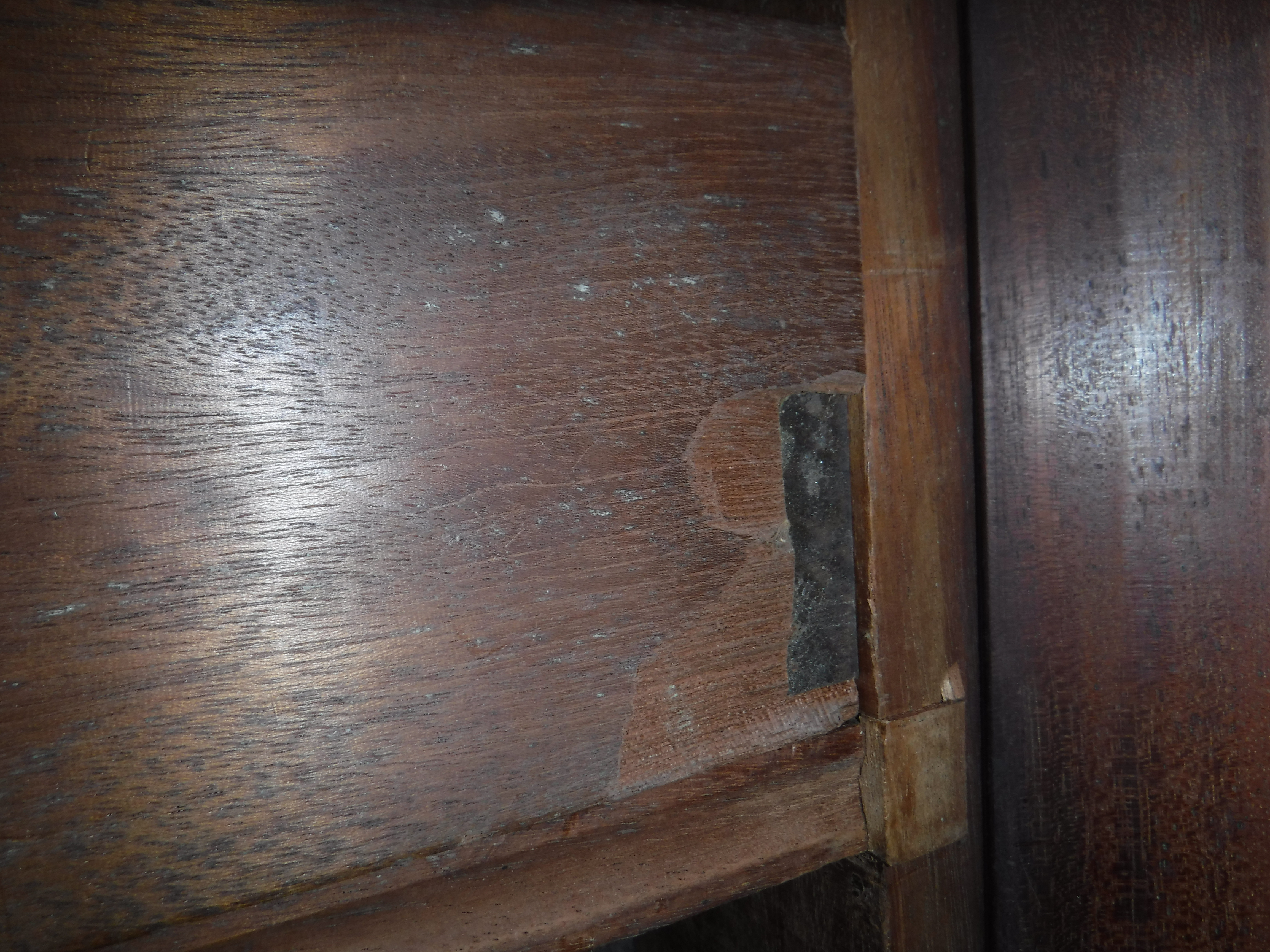 A Victorian mahogany linen press (marriage) the plain top of two sliding cupboard doors above a - Image 12 of 14