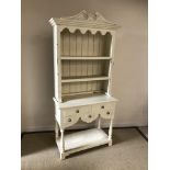 A painted pine dresser of small proportions,