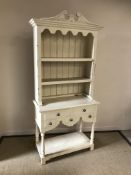 A painted pine dresser of small proportions,