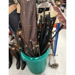 A collection of assorted vintage golf clubs to include LB putter, a Percy Beale wood,