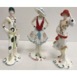 A collection of three Royal Worcester figurines from The Pizzazz Collection,