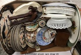 Three boxes of assorted sundry china, glass, pictures, etc,