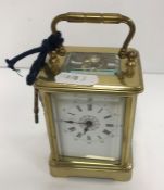 A brass five glass carriage clock,