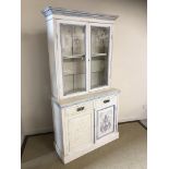 A circa 1900 painted bookcase cabinet or dresser,