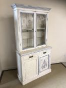 A circa 1900 painted bookcase cabinet or dresser,