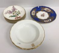 A pair of Minton's monogrammed and gilt bordered soup bowls for Shoolbred & Co of Tottenham House,