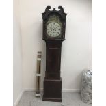 A 19th Century Scottish mahogany and satinwood strung long case clock,