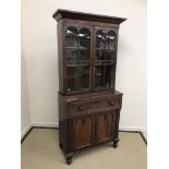 A Victorian mahogany bookcase secretaire cabinet,