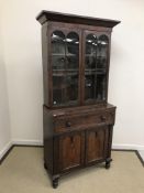 A Victorian mahogany bookcase secretaire cabinet,