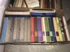 Two boxes of Folio Society books various including "All Quiet on the Western Front",