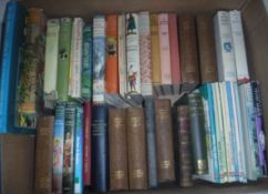 Five boxes of various books including various novels, references, etc,