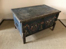 A 19th Century Continental painted pine coffer,