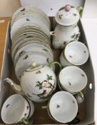 A Herend part tea/coffee service comprising coffee pot with bird amongst blossom decoration 21.