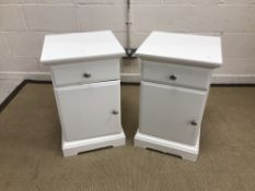 A modern Ikea white chest of three long drawers 109 cm wide x 52 cm deep x 91 cm high together with