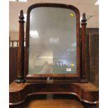 A Victorian figured mahogany toilet mirror,