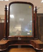 A Victorian figured mahogany toilet mirror,