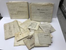 A collection of various 18th and 19th Century deeds, indentures,
