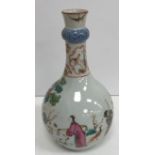 A Chinese Chien-Lung gourd-shaped bottle vase with honeycomb decorated collar,