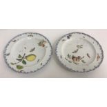 A pair of 18th Century Chelsea plates,