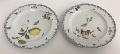 A pair of 18th Century Chelsea plates,