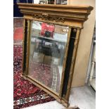 A 20th Century gilt framed overmantel mirror in the 19th Century style with rectangular bevel edged