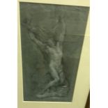 18th CENTURY CONTINENTAL SCHOOL “Christ on the cross”, charcoal and chalk, unsigned,