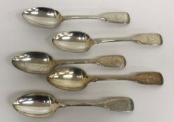 A part canteen of silver "Fiddle" pattern cutlery, bearing armorial inscribed "Validus",