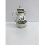 An 18th Century Vienna jug and cover, the cover with pear shaped finial,