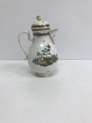 An 18th Century Vienna jug and cover, the cover with pear shaped finial,