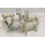 A pair of Beswick figures of English Bull Terriers "Ch Romany Rhinestone",