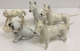 A pair of Beswick figures of English Bull Terriers "Ch Romany Rhinestone",