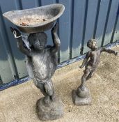 A lead garden figural water feature,