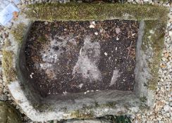 A D end natural stone garden trough