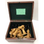 A Jaques of London staunton part chess set, the boxwood pieces complete,